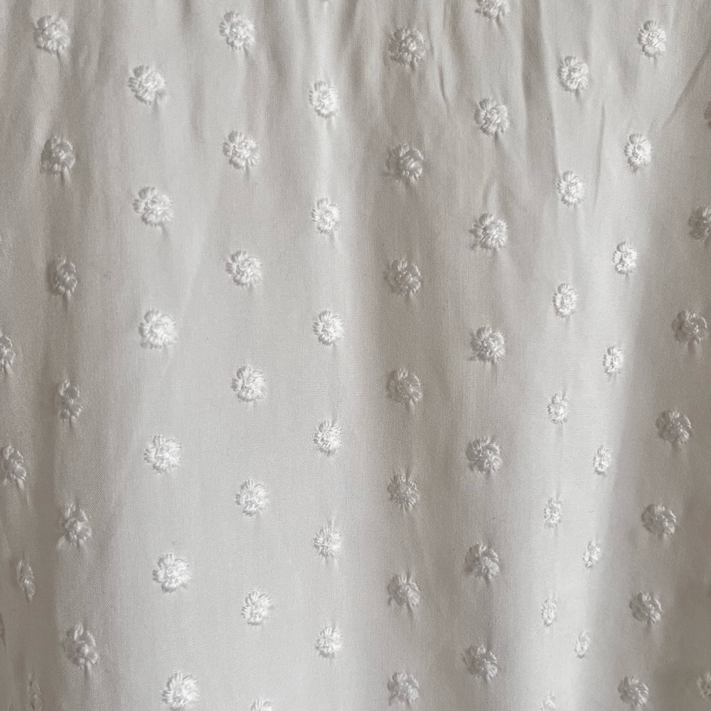 Francesca's Collections Mi Ami Rose Clip Dot white puff sleeve Mini Dress Medium - Picture 9 of 11